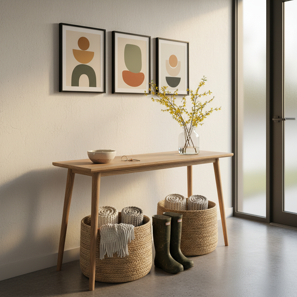 An organized and welcoming entryway